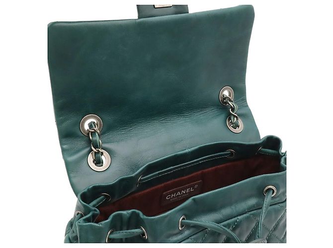 Chanel Matelasse Coco Mark Backpack Green - view 7
