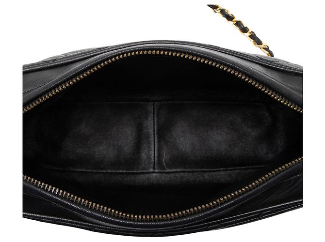 Chanel Vintage Camera Bag aus Lammleder mit Quaste Schwarz - Ansicht 7