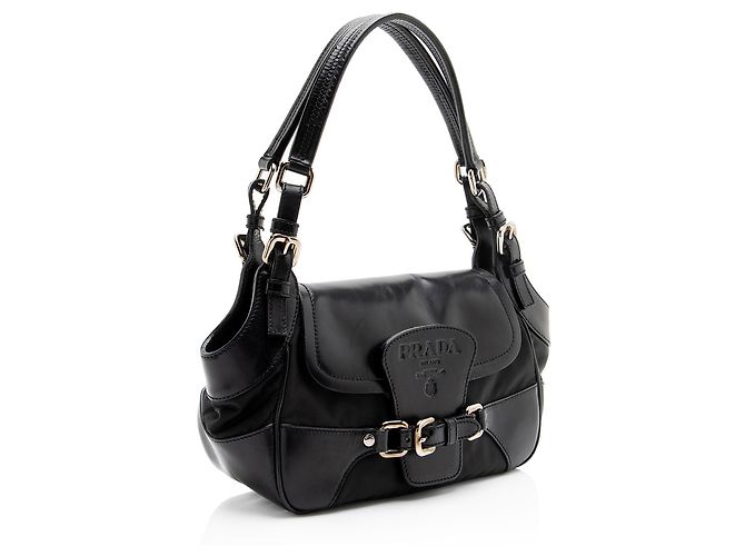 Prada Vintage Tessuto Small Shoulder Bag Nero - vista 2