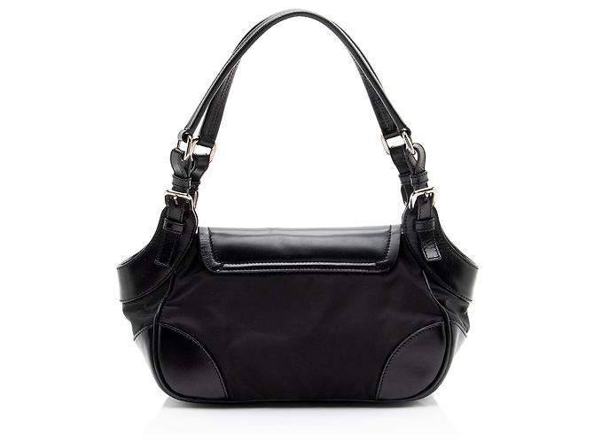 Prada Vintage Tessuto Small Shoulder Bag Nero - vista 3