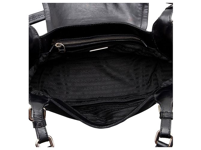 Prada Vintage Tessuto Small Shoulder Bag Nero - vista 6