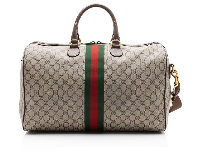 Gucci GG Supreme Savoy Medium Duffle Marrone Beige - vista 3