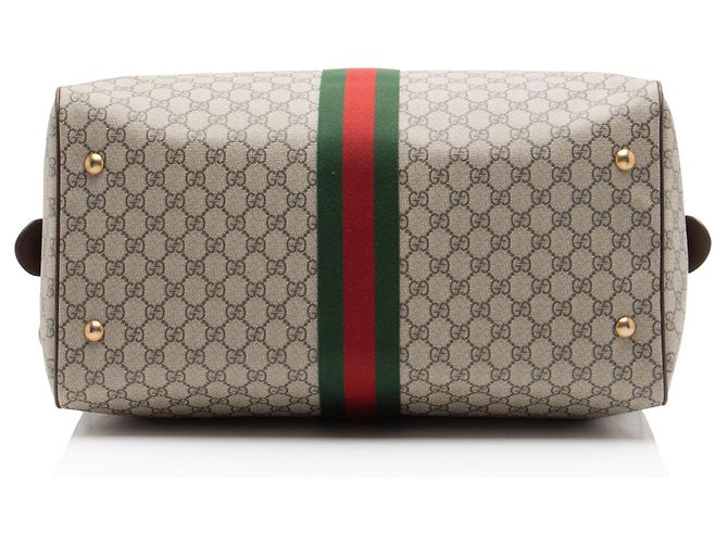 Gucci GG Supreme Savoy Medium Duffle Marrone Beige - vista 4