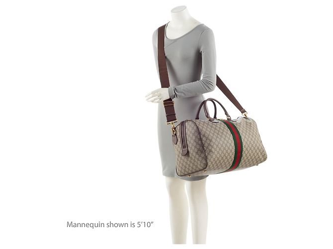 Gucci GG Supreme Savoy Medium Duffle Marrone Beige - vista 5