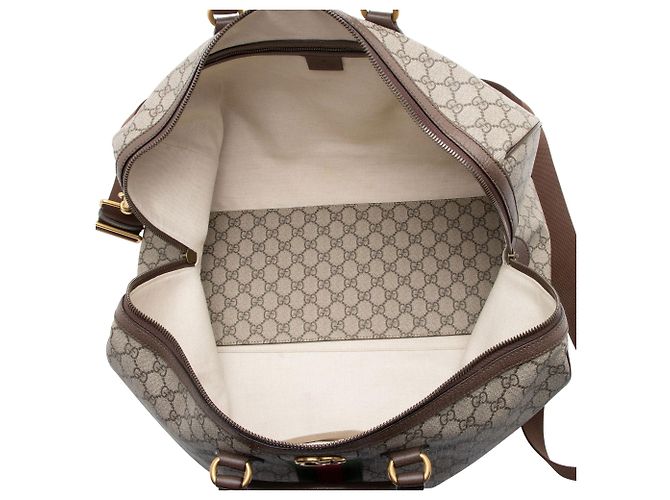 Gucci GG Supreme Savoy Medium Duffle Marrone Beige - vista 7