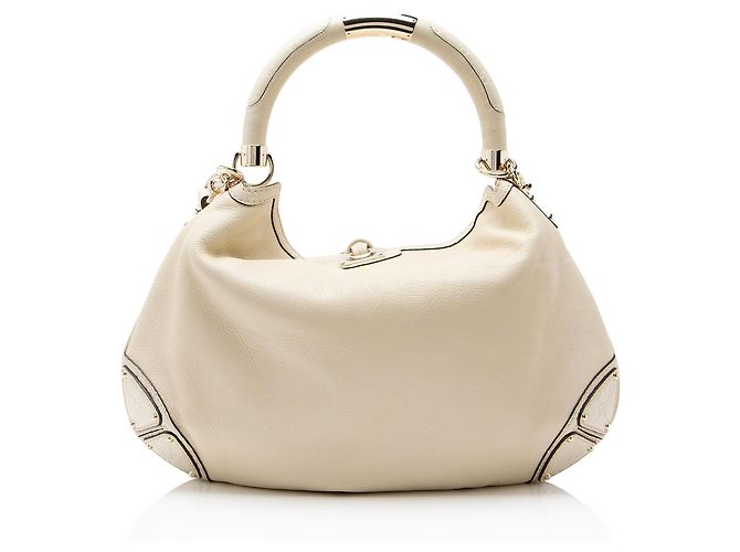 Bamboo Borsa Satchel Indy Large in pelle Guccissima e bambù Gucci Marrone Beige - vista 3