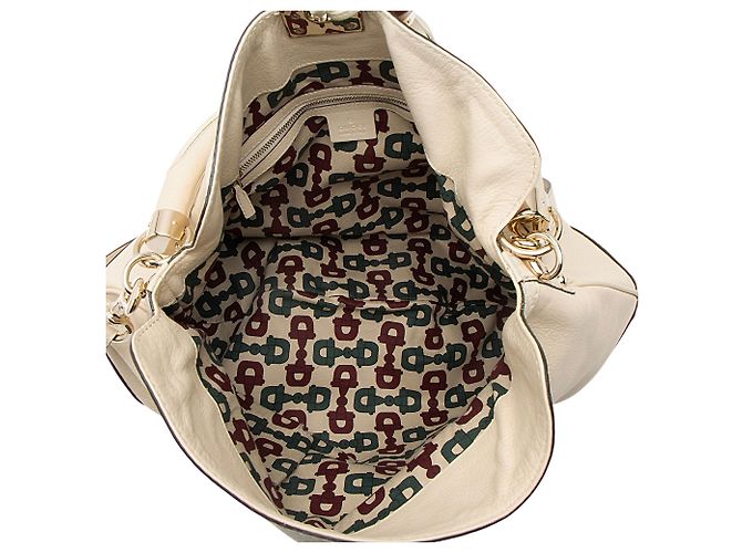 Bamboo Borsa Satchel Indy Large in pelle Guccissima e bambù Gucci Marrone Beige - vista 7