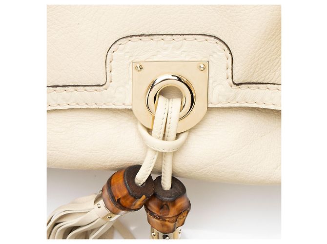 Bamboo Borsa Satchel Indy Large in pelle Guccissima e bambù Gucci Marrone Beige - vista 9