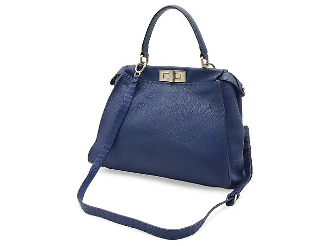 mala Fendi Selleria Peekaboo Regular Azul - vista 2