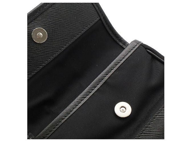 Prada Triangle Logo Schultertasche Schwarz - Ansicht 6