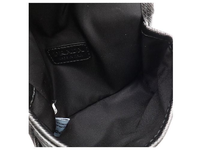 Prada Triangle Logo Schultertasche Schwarz - Ansicht 7