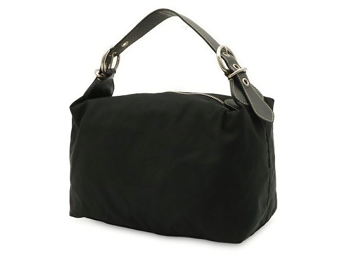 Bolsa de Ombro Prada Triangle Logo Preto - vista 2