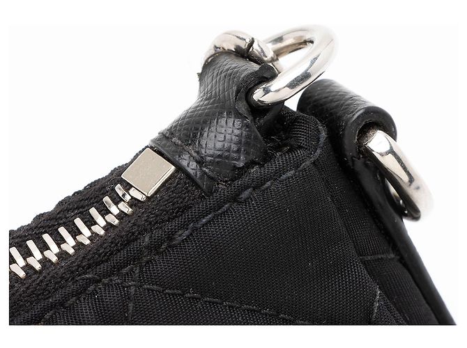 Borsa Hobo Prada in Tessuto Impuntato trapuntato Nero - vista 10