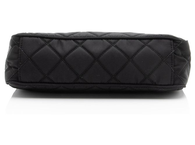 Borsa Hobo Prada in Tessuto Impuntato trapuntato Nero - vista 4
