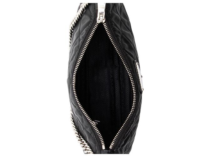 Borsa Hobo Prada in Tessuto Impuntato trapuntato Nero - vista 6