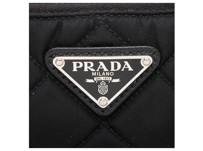 Borsa Hobo Prada in Tessuto Impuntato trapuntato Nero - vista 8