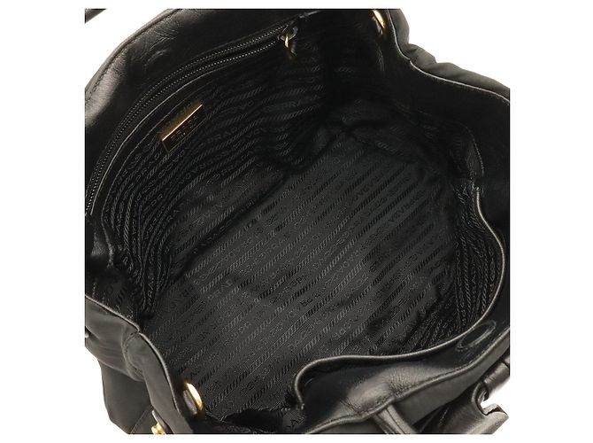 Prada Jacquard-Handtasche mit Schleifen-Logo Schwarz - Ansicht 8