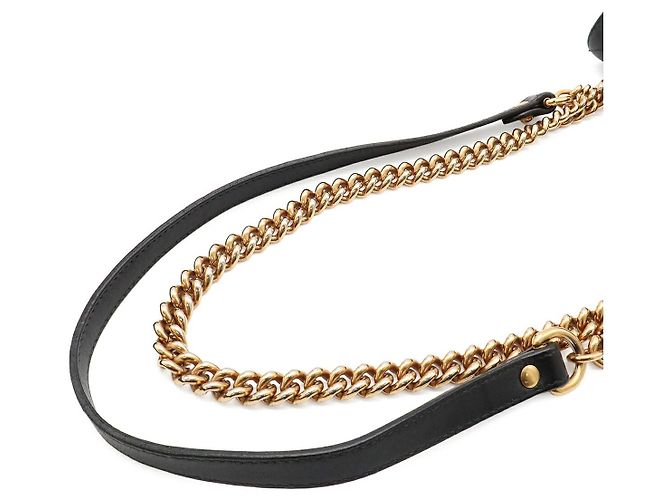 Borsa a tracolla con catena Gucci GG Marmont Nero - vista 4