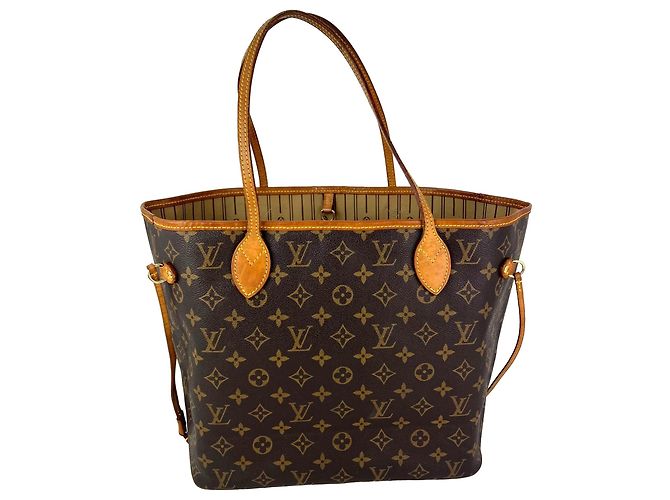 Borsa Tote Louis Vuitton Neverfull MM Monogram Canvas Marrone - vista 2