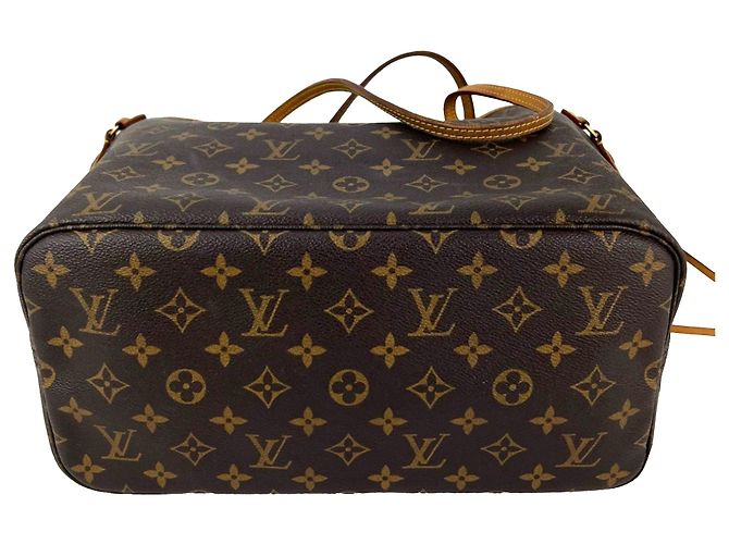 Borsa Tote Louis Vuitton Neverfull MM Monogram Canvas Marrone - vista 3