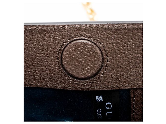 Borsa a tracolla con catena media Gucci GG Supreme Ophidia Marrone Beige - vista 10
