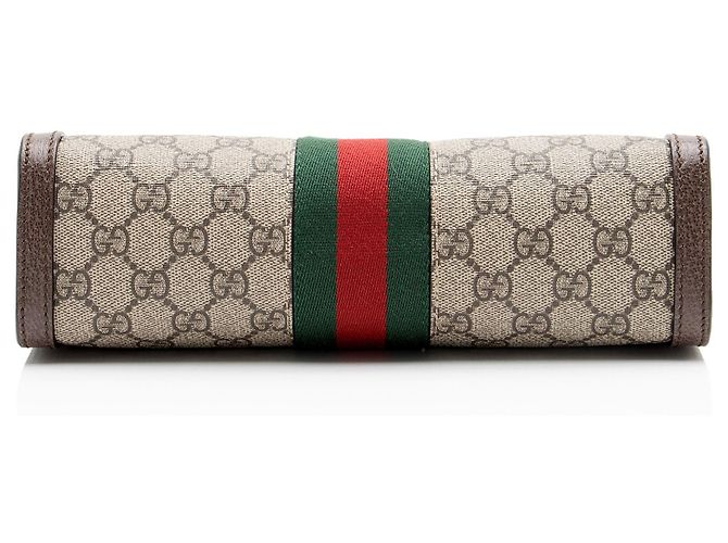 Borsa a tracolla con catena media Gucci GG Supreme Ophidia Marrone Beige - vista 4