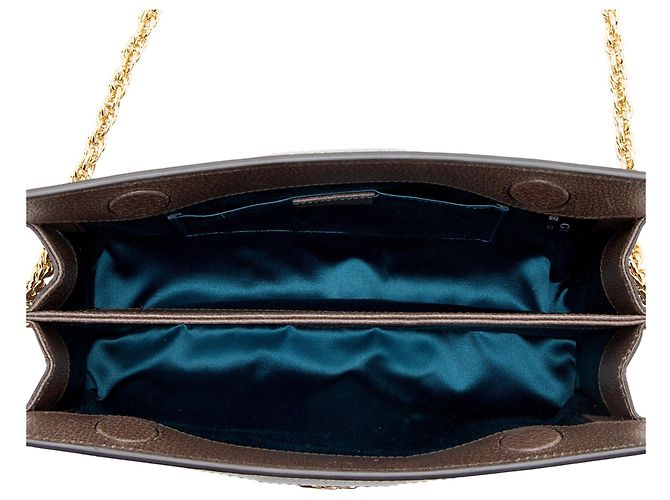 Borsa a tracolla con catena media Gucci GG Supreme Ophidia Marrone Beige - vista 7