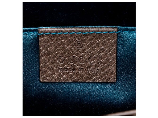 Borsa a tracolla con catena media Gucci GG Supreme Ophidia Marrone Beige - vista 8
