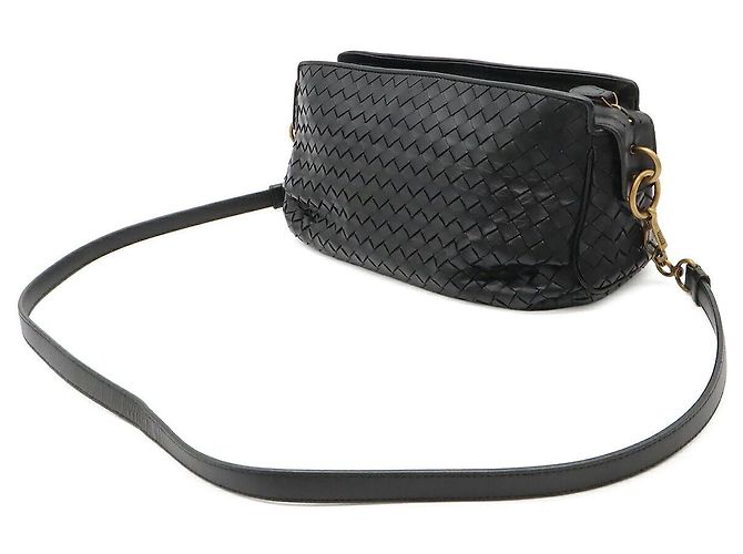 Borsa a tracolla Bottega Veneta Intrecciato Nero - vista 2