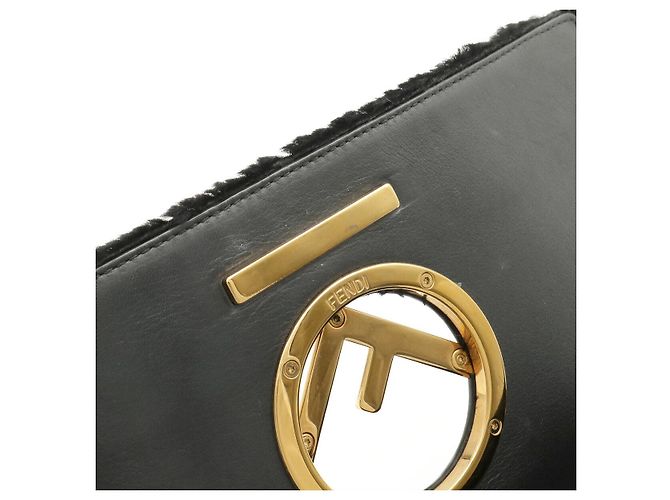 Fendi F-Logo Klapphandtasche Schwarz - Ansicht 9