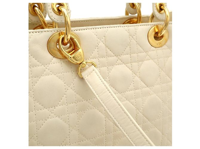 Autre Marque Borsa Dior Lady Dior Cannage Bianco - vista 8