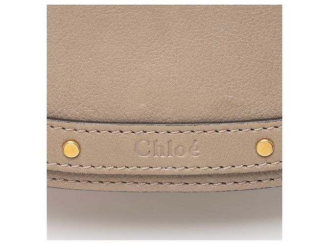 Chloé Borsa polso Nile Small in pelle di vitello scamosciata Chloe Grigio - vista 10