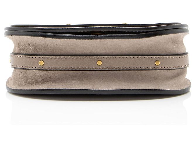 Chloé Borsa polso Nile Small in pelle di vitello scamosciata Chloe Grigio - vista 4
