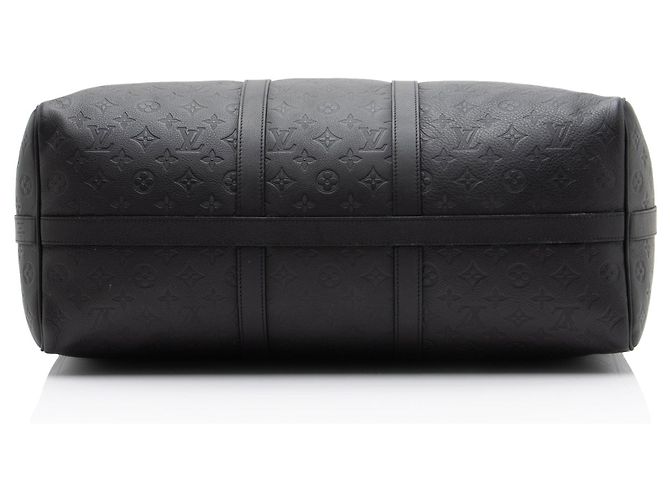 Louis Vuitton Monogram Shadow Keepall Bandouliere 50 Duffle Nero - vista 4