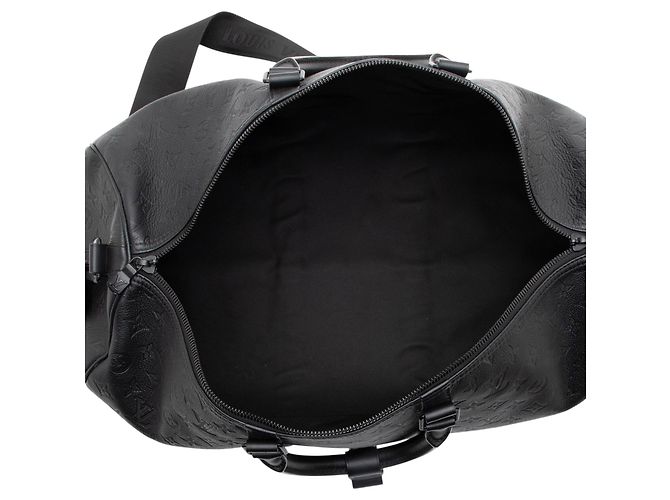Louis Vuitton Monogram Shadow Keepall Bandouliere 50 Duffle Nero - vista 6