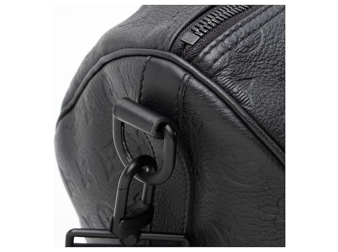 Louis Vuitton Monogram Shadow Keepall Bandouliere 50 Duffle Nero - vista 9