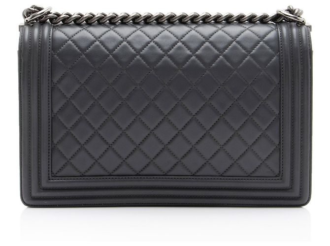 Chanel Boy Bag New Medium aus Lammleder Grau - Ansicht 3