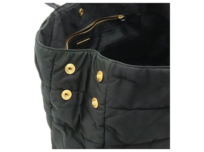 Prada gesteppte Nylon-Tote-Bag Schwarz - Ansicht 7