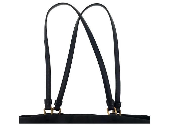 Borsa Tote Prada Tessuto con logo triangolare Nero - vista 10