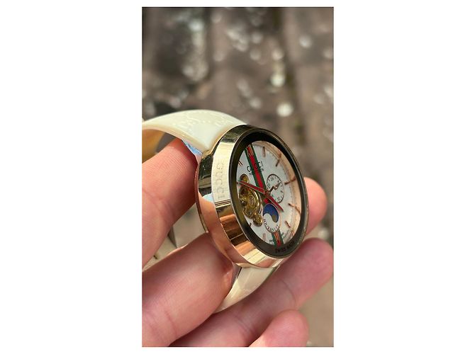 Relógio automático Gucci Pantheaon com fase da lua Branco Vermelho Verde Gold hardware - vista 9
