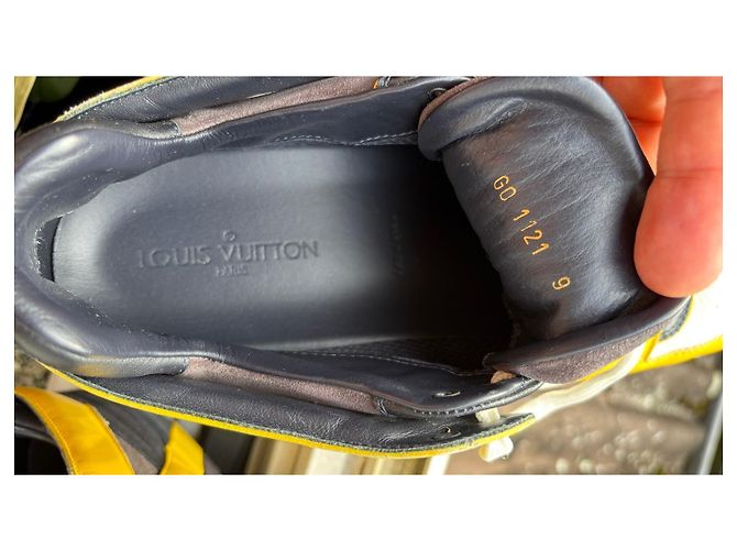 Louis Vuitton Sneakers Giallo Bianco Pelle Nero - vista 8