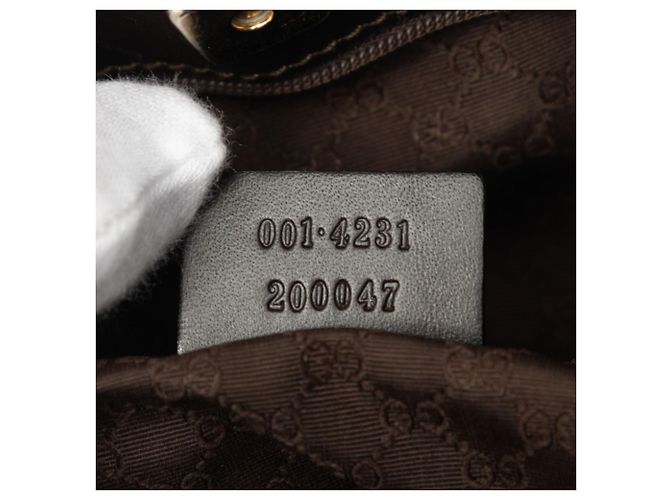 Borsa a mano Gucci Sherry Line Beige Marrone scuro - vista 7
