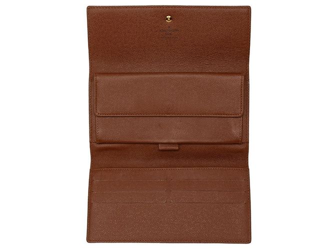 Louis Vuitton Monogram Portefeuille Tresor International Long Wallet Marrone - vista 4