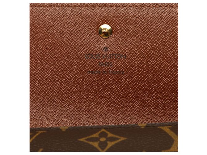 Louis Vuitton Monogram Portefeuille Tresor International Long Wallet Marrone - vista 5