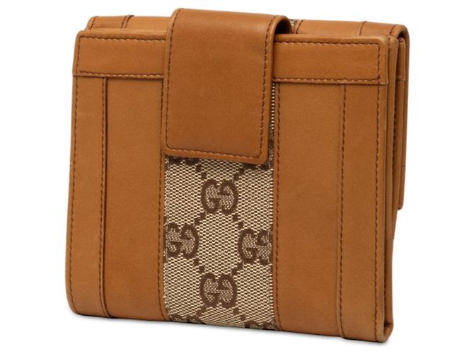 Gucci GG Canvas Bi-fold Geldbörse Braun Beige - Ansicht 2