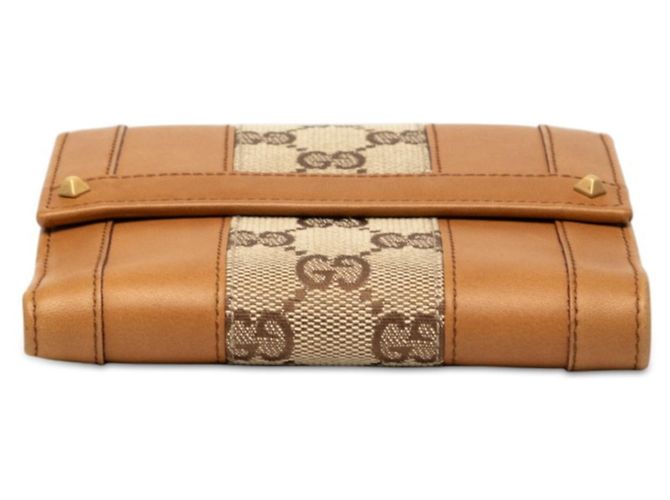 Gucci GG Canvas Bi-fold Geldbörse Braun Beige - Ansicht 3