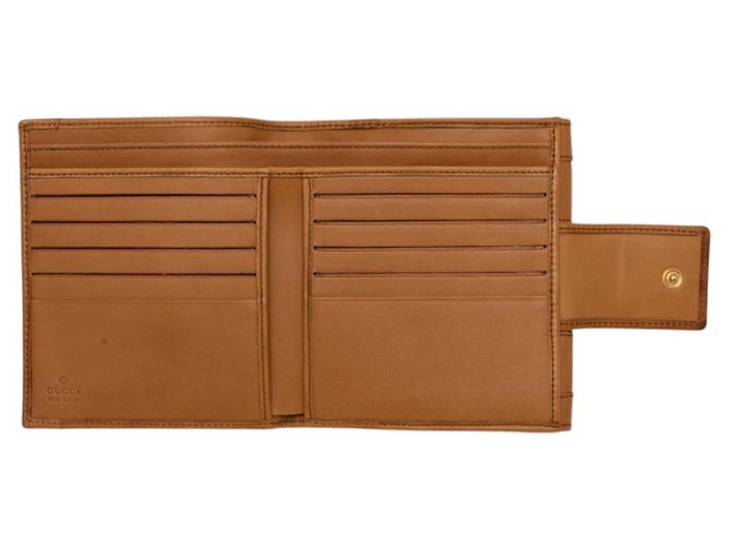 Gucci GG Canvas Bi-fold Geldbörse Braun Beige - Ansicht 4