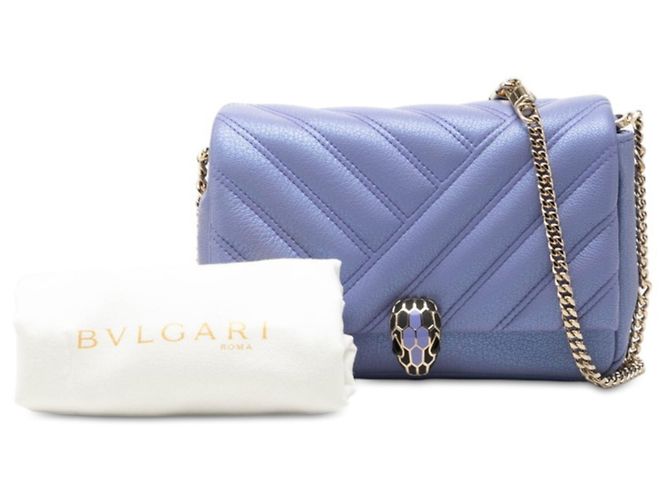 Bulgari Borsa a tracolla mini chain Bvlgari Serpenti Cabochon Porpora - vista 6
