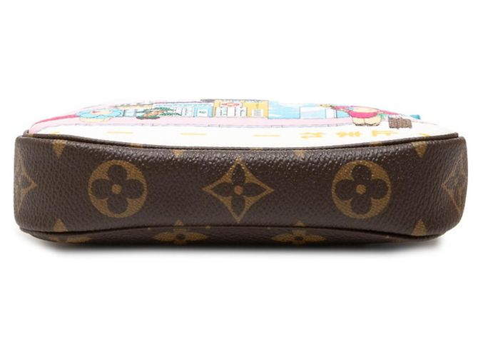 Louis Vuitton Monogram Vivienne Mini Pochette Accessoires Castaño Azul Multicolor - vista 3