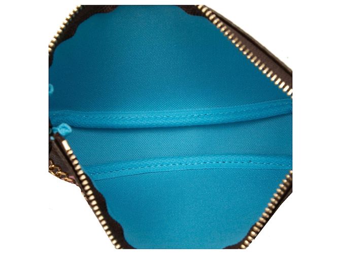 Louis Vuitton Monogram Vivienne Mini Pochette Accessoires Castaño Azul Multicolor - vista 4